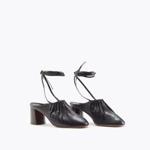 3.1 Phillip Lim Nadia Ballet Lace Up Ankle Black Leather Heels